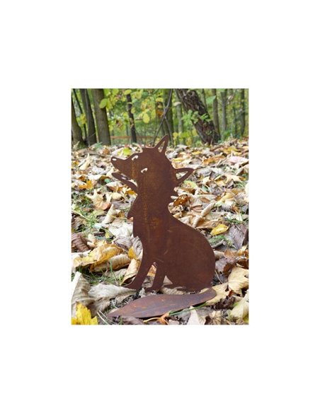 Edelrost-Figur Fuchs "Urmel" gross, Höhe 26 cm, Breite 20 cm