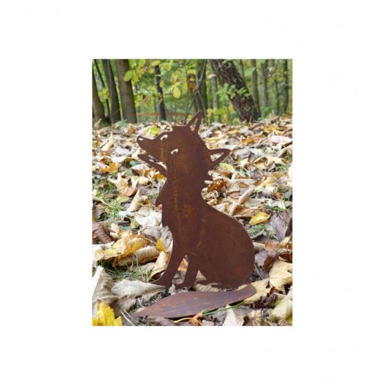 Edelrost-Figur Fuchs "Urmel" gross, Höhe 26 cm, Breite 20 cm