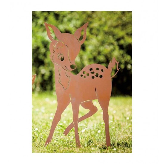 Edelrost Rehkitz Bambi 70 cm hoch