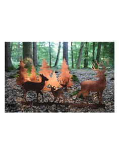 rostige Deko Hirsche und Rehe XL Hirschfamilie zum Stellen auf Stange, Länge 110 cm Höhe 58 cm
Länge 110 cm
 2
