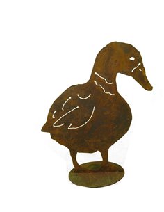 Ente von vorne, auf Platte