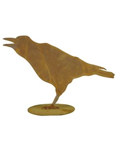 krähender Rabe auf Platte,  Höhe 30 cm