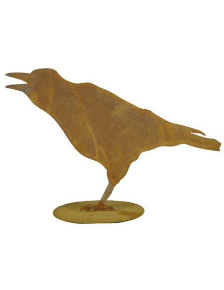 krähender Rabe auf Platte,  Höhe 30 cm