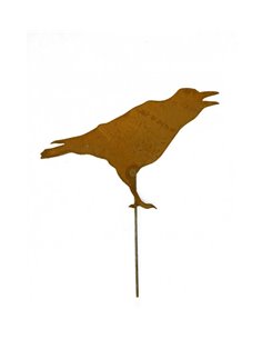 krähender Rabe auf Stab,  Höhe 30 cm
