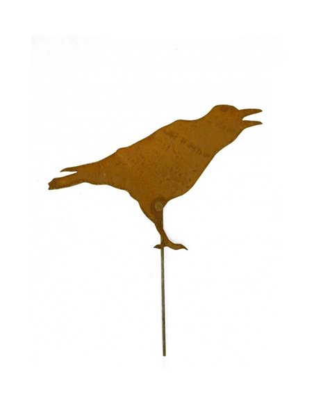 krähender Rabe auf Stab,  Höhe 30 cm