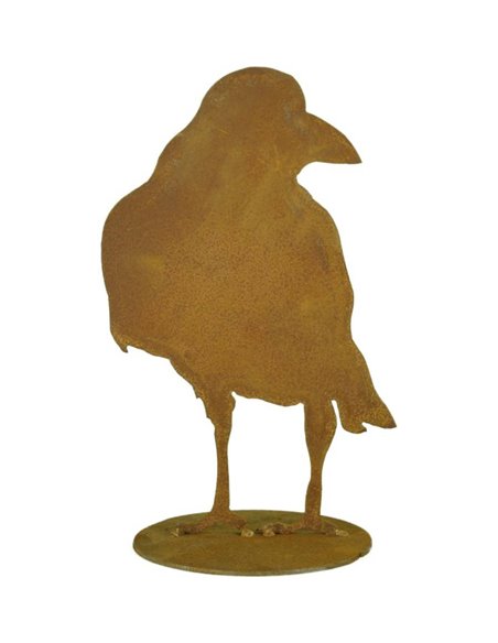 stehender Rabe, von vorne, auf Platte, Höhe 30 cm