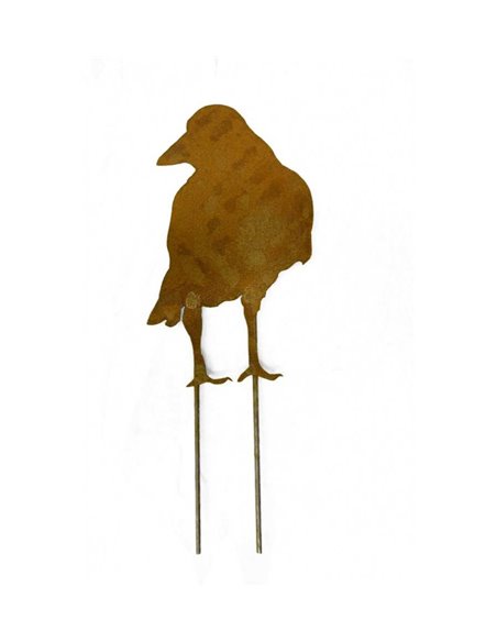 stehender Rabe, von vorne, auf Stab, Höhe 30 cm