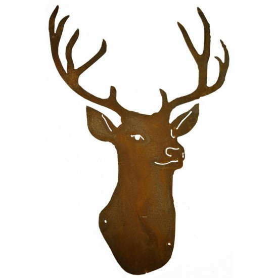 Hirschtrophäe „Stag“ mit Gesicht zum Aufhängen, Höhe 44 cm