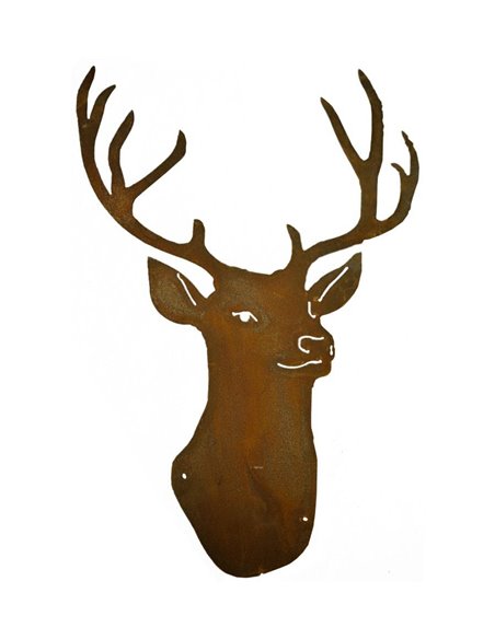Hirschtrophäe „Stag“ mit Gesicht zum Aufhängen, Höhe 44 cm