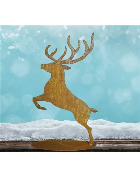 Springender Hirsch 60 cm hoch auf Platte