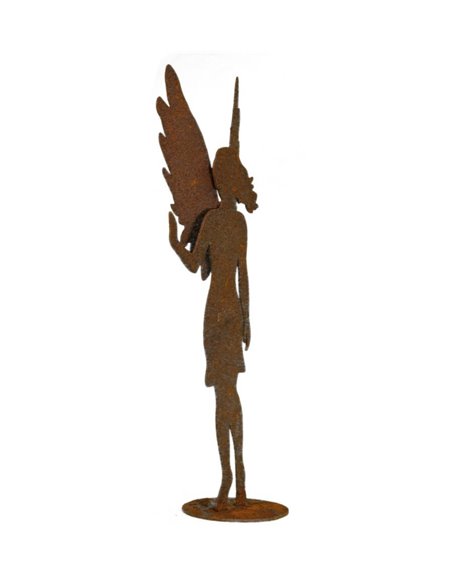 Edelrost Engel "Lena" stehend auf Platte, Höhe 32 cm
