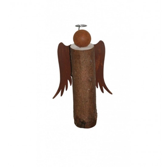 Engel aus Baumstamm 50cm mit Heiligenschein