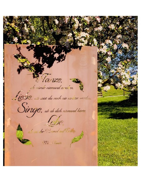 Schöne ♥ Sprüche Sichtschutzzaun, Höhe 180 cm - Tanze als würde niemand zusehen, Liebe als seist Du noch nie verletzt worden - l