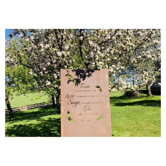 Schöne ♥ Sprüche Sichtschutzzaun, Höhe 180 cm - Tanze als würde niemand zusehen, Liebe als seist Du noch nie verletzt worden - l