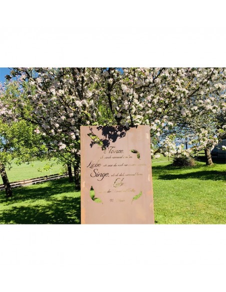 Schöne ♥ Sprüche Sichtschutzzaun, Höhe 180 cm - Tanze als würde niemand zusehen, Liebe als seist Du noch nie verletzt worden - l