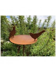 Vogeltränke Metall Vogeltränke Gartenstecker mit 2 Vögeln - 140 cm hoch 
Vogeltränke abnehmbar
Breite 30 cm
Tiefe 20 cm
Hö 2