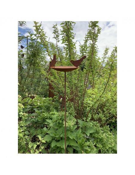 Vogeltränke Metall Vogeltränke Gartenstecker mit 2 Vögeln - 140 cm hoch 

Vogeltränke abnehmbar
Breite 30 cm
Tiefe 20 cm
Hö