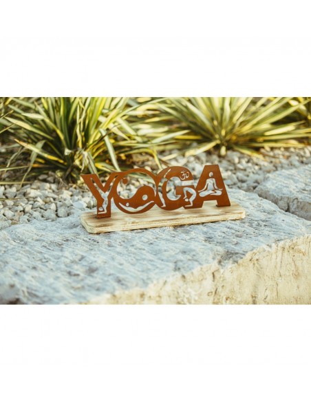 Start Metall Schriftzug Yoga - 40 cm breit - Edelrost Deko 

Der Schriftzug YOGA besteht aus Menschenfiguren, die Buchstaben n