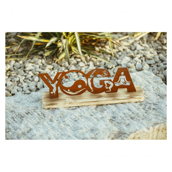 Start Metall Schriftzug Yoga - 40 cm breit - Edelrost Deko 

Der Schriftzug YOGA besteht aus Menschenfiguren, die Buchstaben n