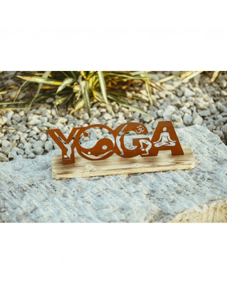 Start Metall Schriftzug Yoga - 40 cm breit - Edelrost Deko 

Der Schriftzug YOGA besteht aus Menschenfiguren, die Buchstaben n