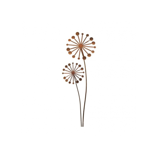 Start Pusteblume Gartenstecker 2er - moderne Optik 132 cm hoch Miteinander verbundene Pusteblume aus 2 Blumen als Gartenstecker 