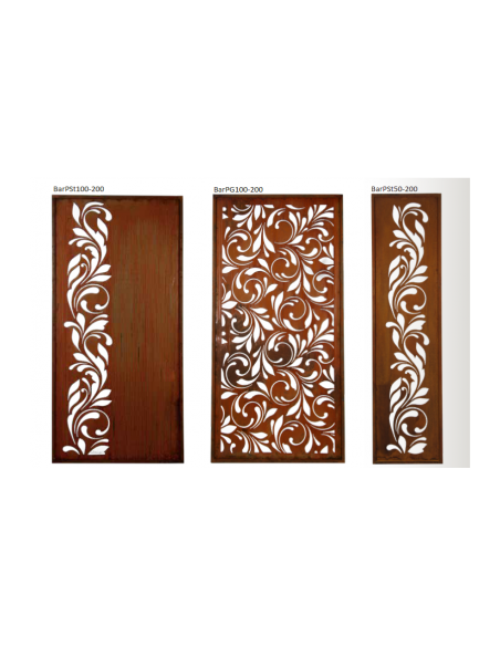 Sichtschutz Schmal bis 50 cm schmale Sichtschutzwand Metall mit Barockmuster 200 cm hoch - 50 cm breit 

Barocke Gartendekorat