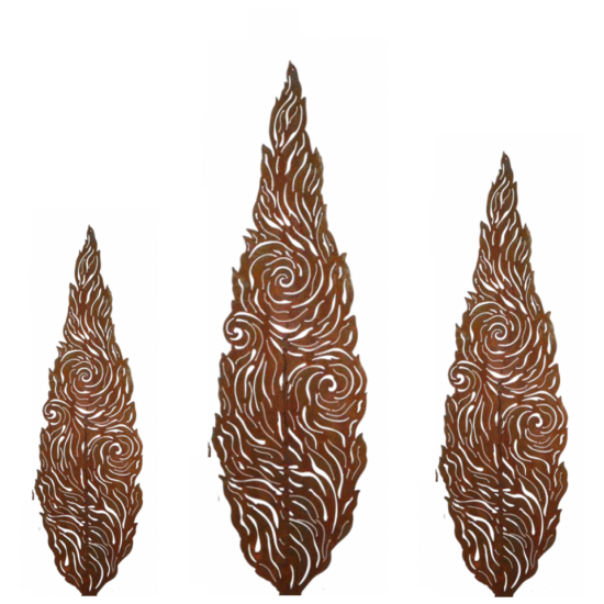 Bäume Deko Baum Zypresse - Vincent - 125 cm hoch - Metallbaum Kunstobjekt Höhe 125 cm
Breite 37 cm
auf der Rückseite ist ein Roh