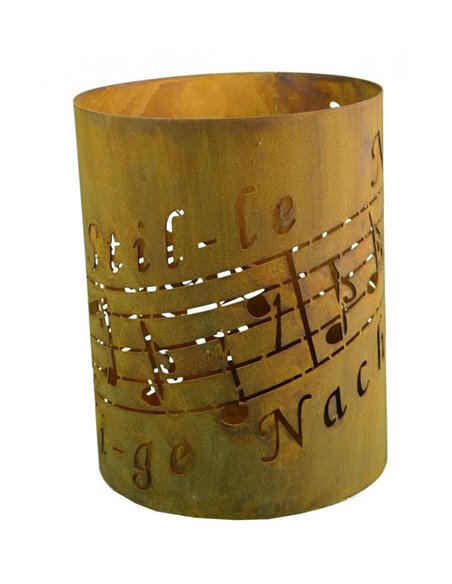 Edelrost Windlicht "Stille Nacht" , 20 cm hoch