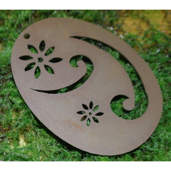 Rost Ei mit Ornament 8 cm - Osterschmuck