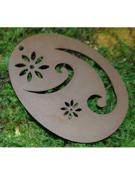 Rost Ei mit Ornament 8 cm - Osterschmuck