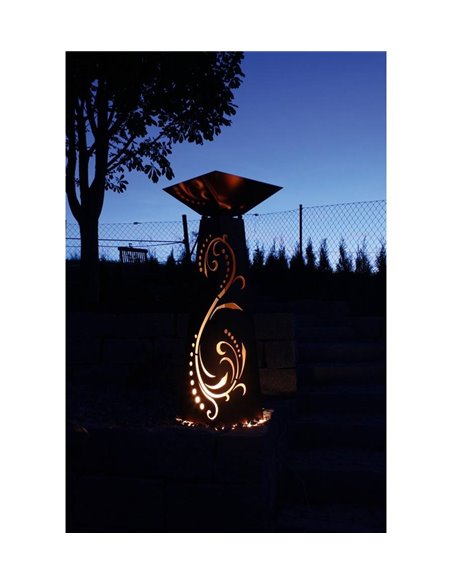 Rostsäule Trapez Lichterzauber 116,5 cm inkl. Pflanzschale