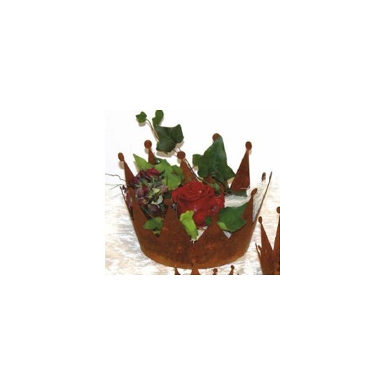 Rost Krone D: 18 cm zum Bepflanzen -Edelrostkrone Deko Kronen aus Metall Hübsch und