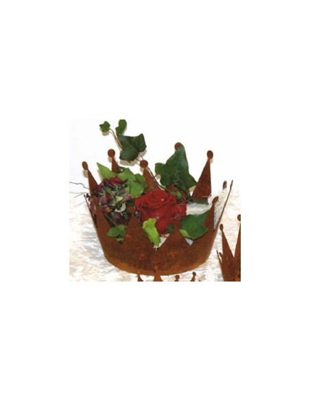 Rost Krone D: 18 cm zum Bepflanzen -Edelrostkrone Deko Kronen aus Metall Hübsch und