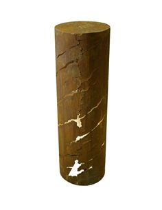 Säule  "Crique", rund mit schrägen Rissen 90cm hoch