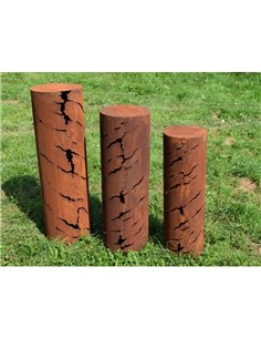 Säule  "Crique", rund mit schrägen Rissen 90cm hoch 2