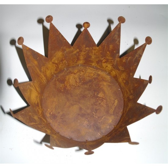 Rost Krone D: 18 cm zum Bepflanzen -Edelrostkrone Deko Kronen aus Metall Hübsch und