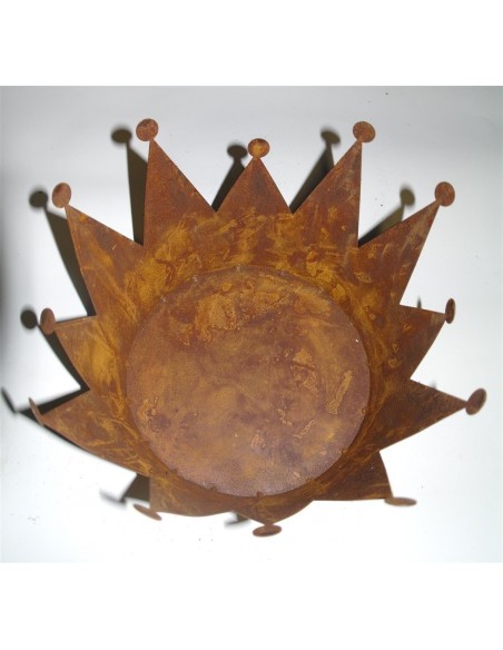 Rost Krone D: 18 cm zum Bepflanzen -Edelrostkrone Deko Kronen aus Metall Hübsch und