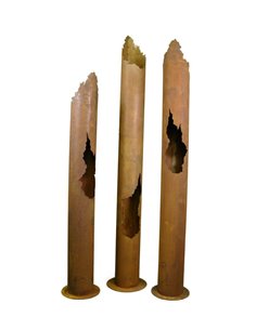 runde Leuchtsäule mit 3 Öffnungen für Kerzen 190 cm hoch 2