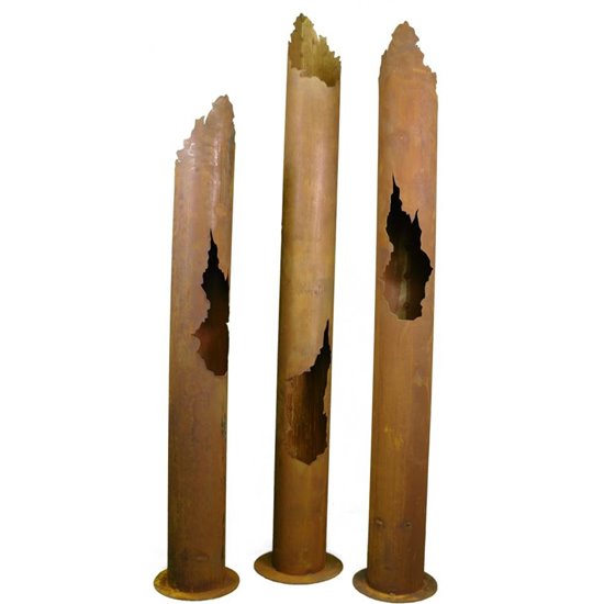 runde Leuchtsäule mit 3 Öffnungen für Kerzen 190 cm hoch