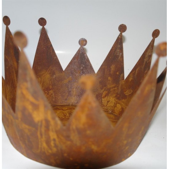 Rost Krone D: 18 cm zum Bepflanzen -Edelrostkrone Deko Kronen aus Metall Hübsch und