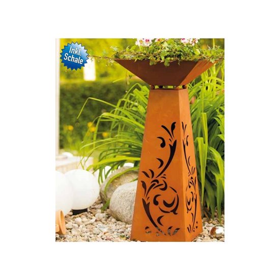 Säule Trapez "Ranke" inkl. Schale, klein, Höhe 96,5 cm