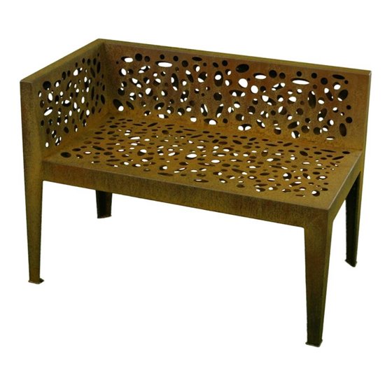 Gartenbank, 2-sitzer 'Topical', Edelrost, Höhe 70 cm, Sitzfläche 6 x 91 cm
