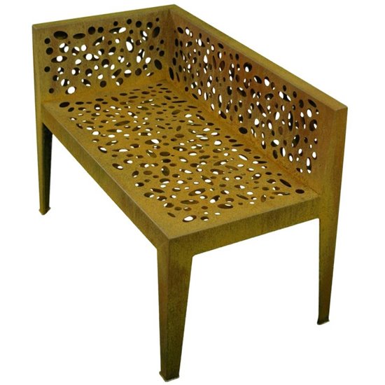 Gartenbank, 2-sitzer 'Topical', Edelrost, Höhe 70 cm, Sitzfläche 6 x 91 cm