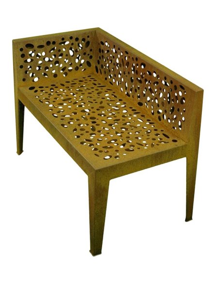 Gartenbank, 2-sitzer 'Topical', Edelrost, Höhe 70 cm, Sitzfläche 6 x 91 cm