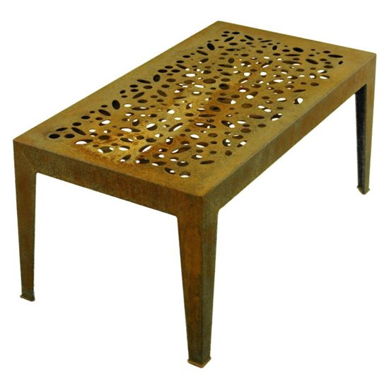 Gartentisch 'Topical', Edelrost, Höhe 46 cm, Tischfläche 53 x 98 cm