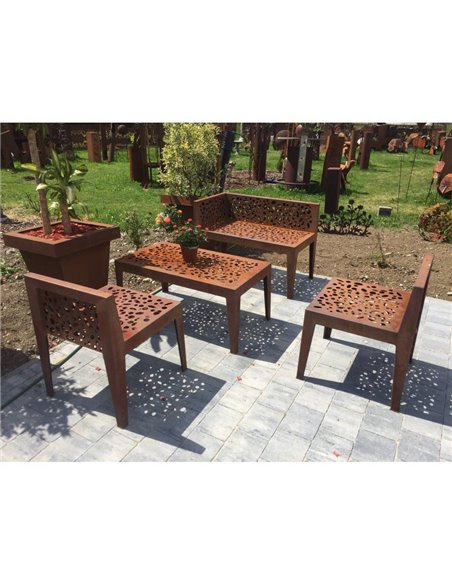 Gartentisch 'Topical', Edelrost, Höhe 46 cm, Tischfläche 53 x 98 cm