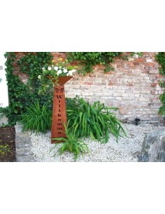 Rostsäule Willkommen inkl Schale trapezförmig 97 cm hoch 2