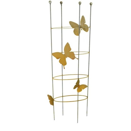 ovale Rankilfe mit 4 Schmetterlingen - Höhe 160 cm - Breite 50 cm Staudenhalter