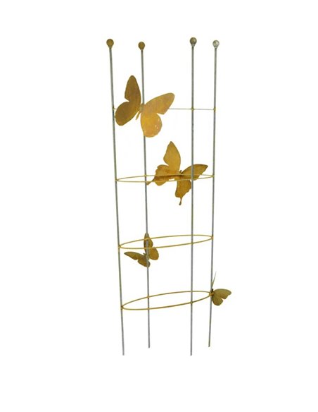 ovale Rankilfe mit 4 Schmetterlingen - Höhe 160 cm - Breite 50 cm Staudenhalter
