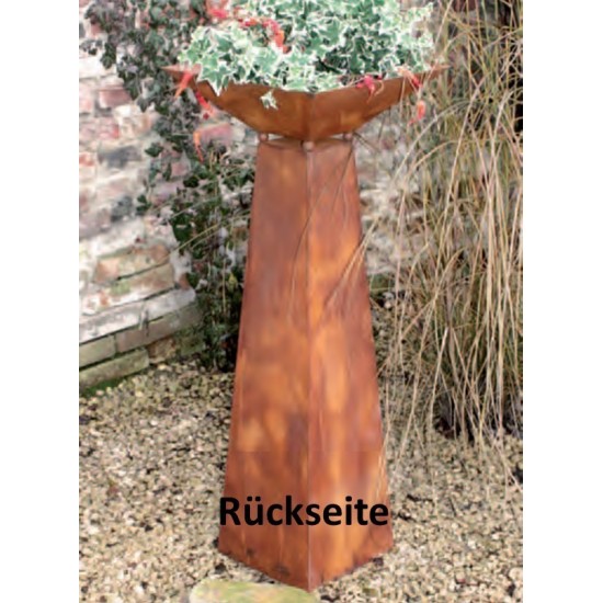 Rostsäule Willkommen inkl Schale trapezförmig 97 cm hoch